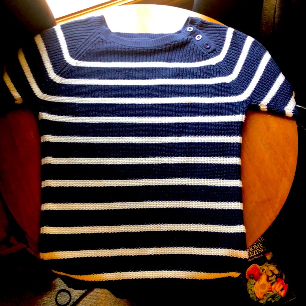 Women’s Cotton Knit Sweater Nautical stipe